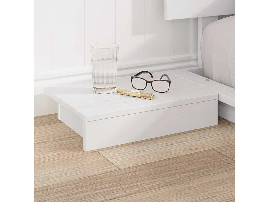 Estructura de cama blanca de madera de 180 x 200 cm