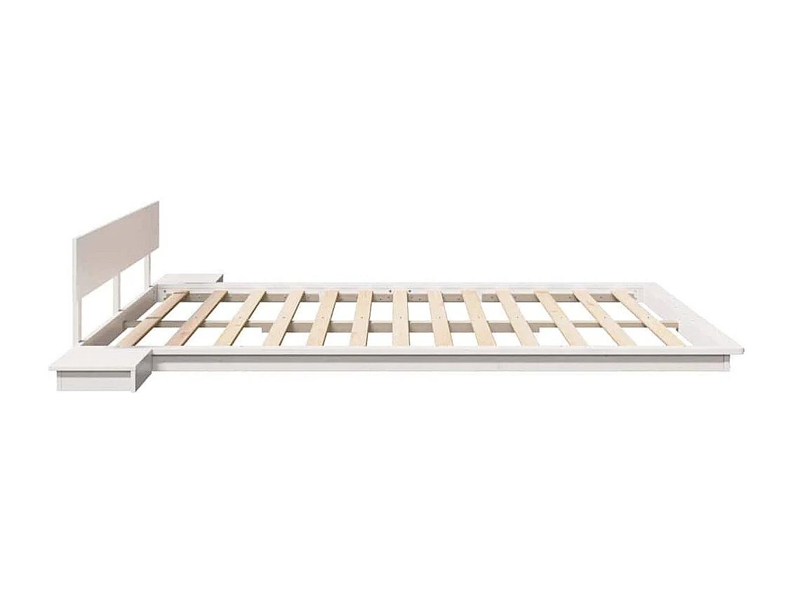 Estructura de cama blanca de madera de 180 x 200 cm