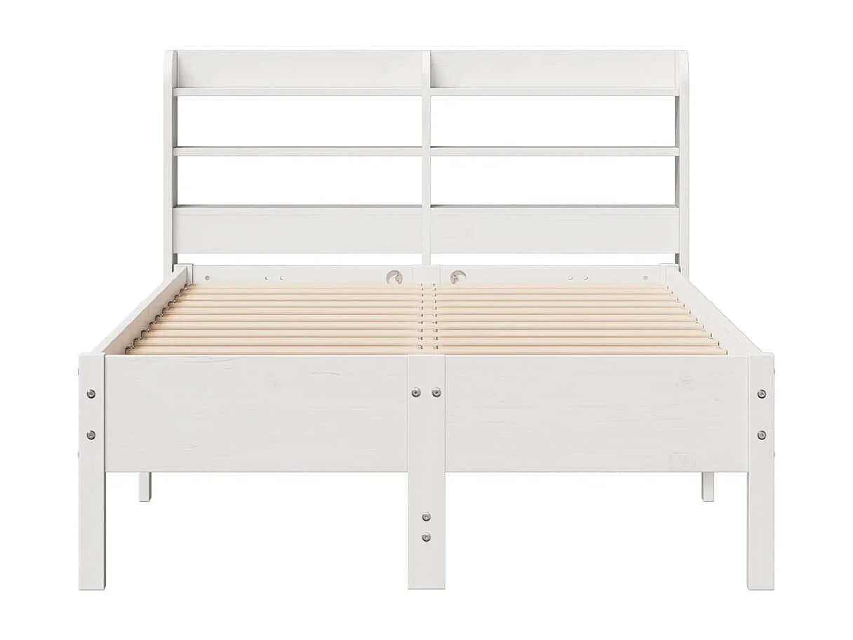 Estructura de cama sin colchón blanca 120x200 cm madera maciza de pino