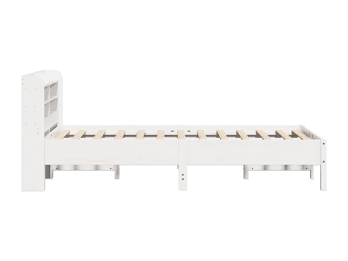 Estructura de cama sin colchón blanca 120x200 cm madera maciza de pino