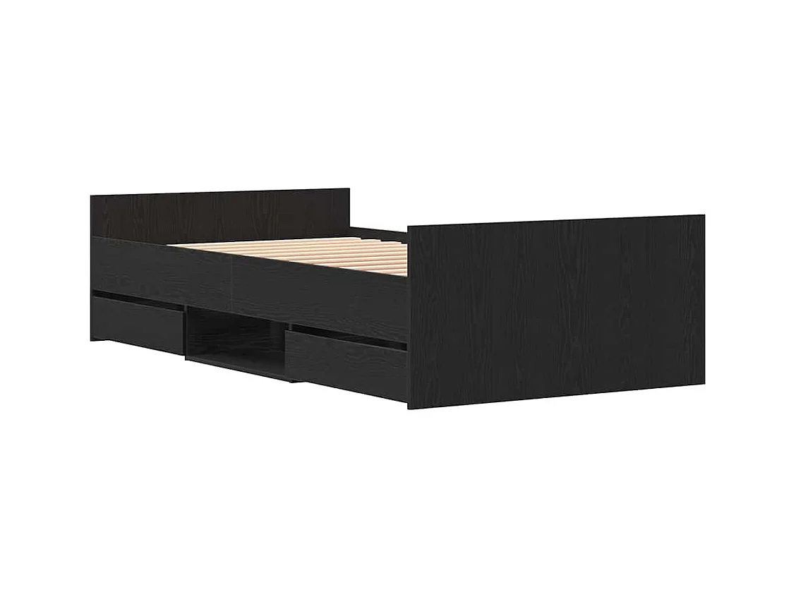 Struttura letto in rovere nero 90 x 190 cm in legno ingegnerizzato