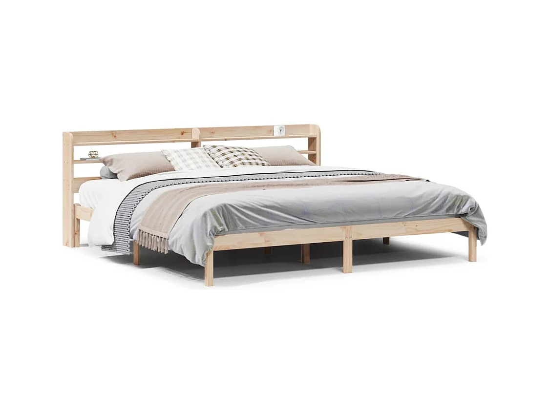 Struttura letto senza materasso 200x200 cm in legno massello di pino
