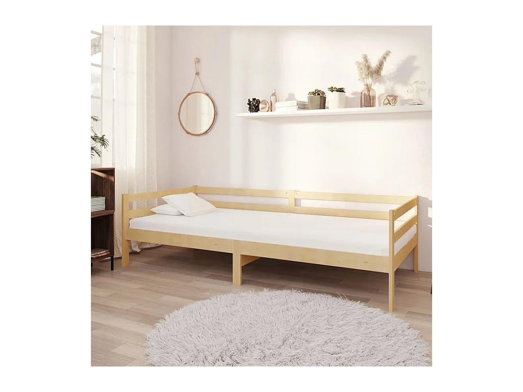 Divano letto con materasso 90x200 cm Legno massello di pino