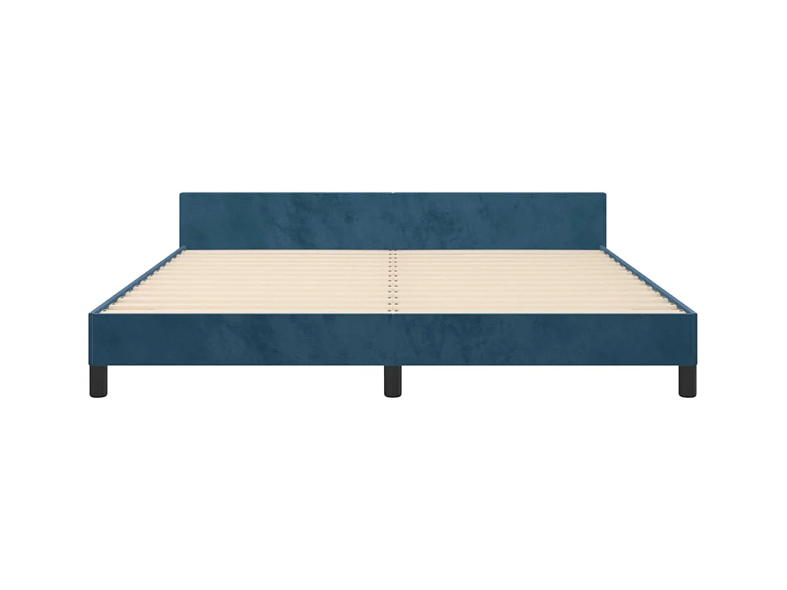 Estructura de cama sin colchón azul oscuro 160x200 cm terciopelo