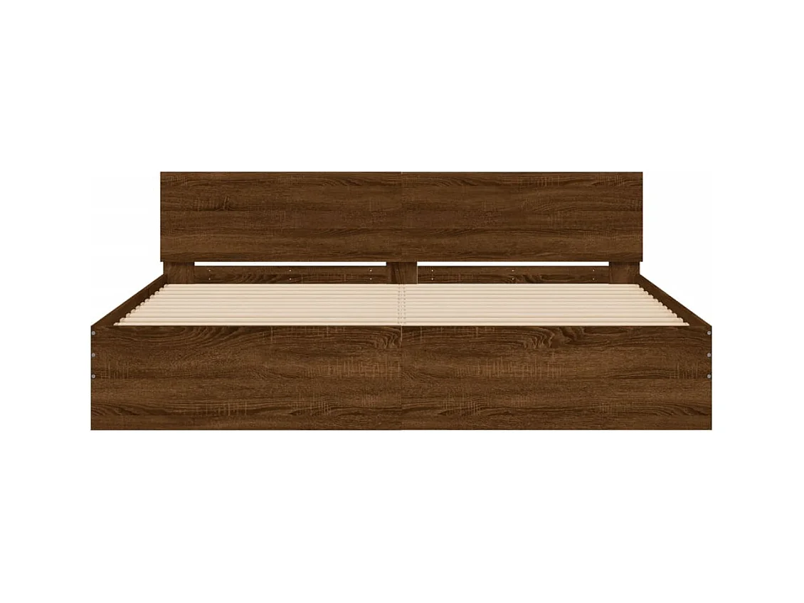 Struttura letto con LED senza materasso rovere marrone 200x200 cm