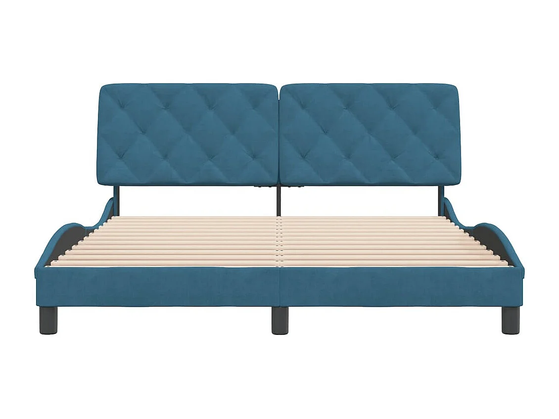 Bedframe zonder matras blauw 160x200 cm fluweel