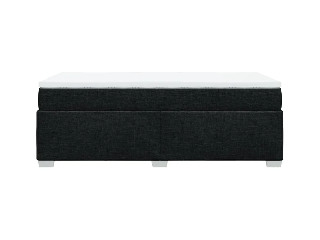 Rete a doghe con materasso Nero 90x190 cm Tessuto