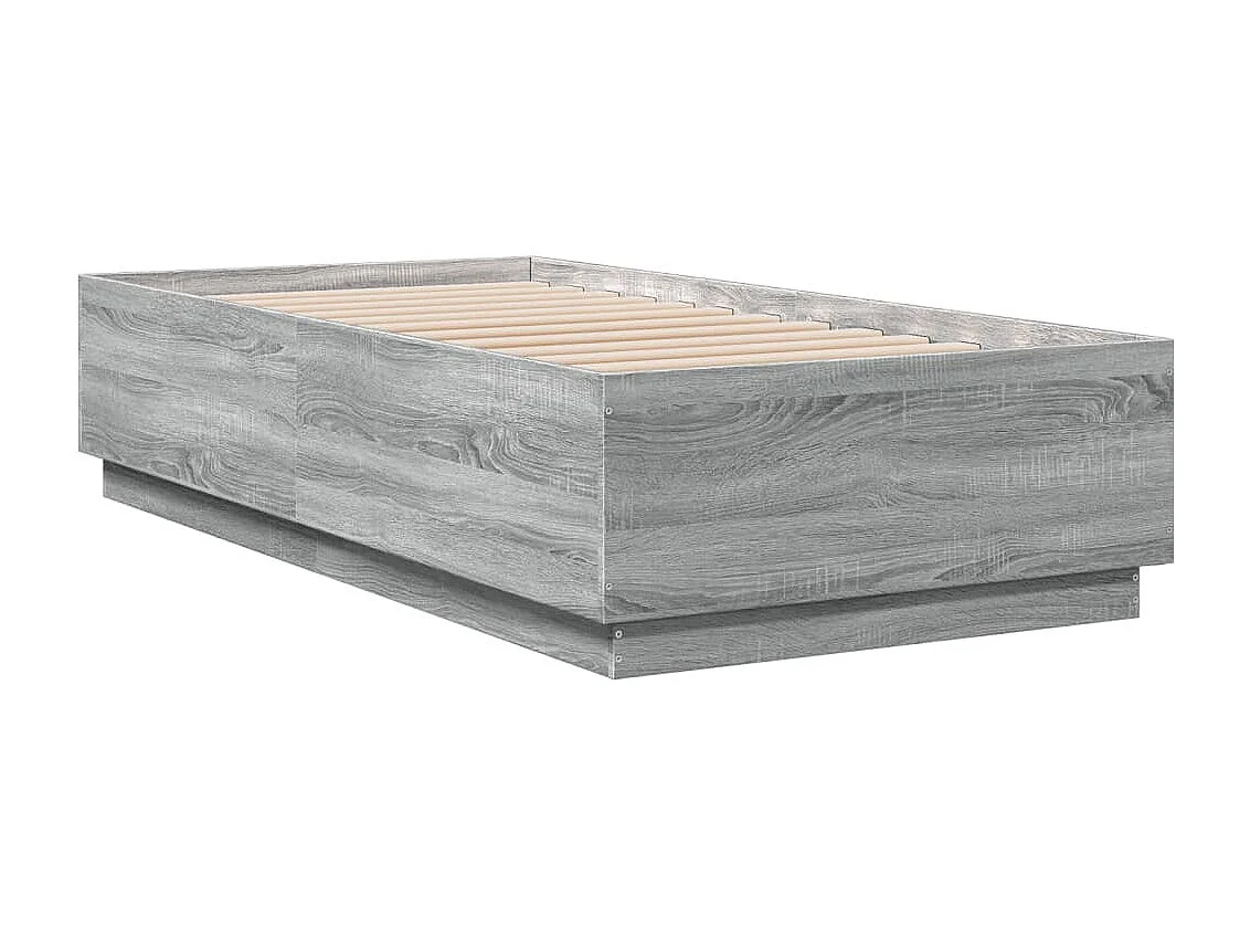 Bedframe met LED zonder matras Sonoma grijs 90x190 cm