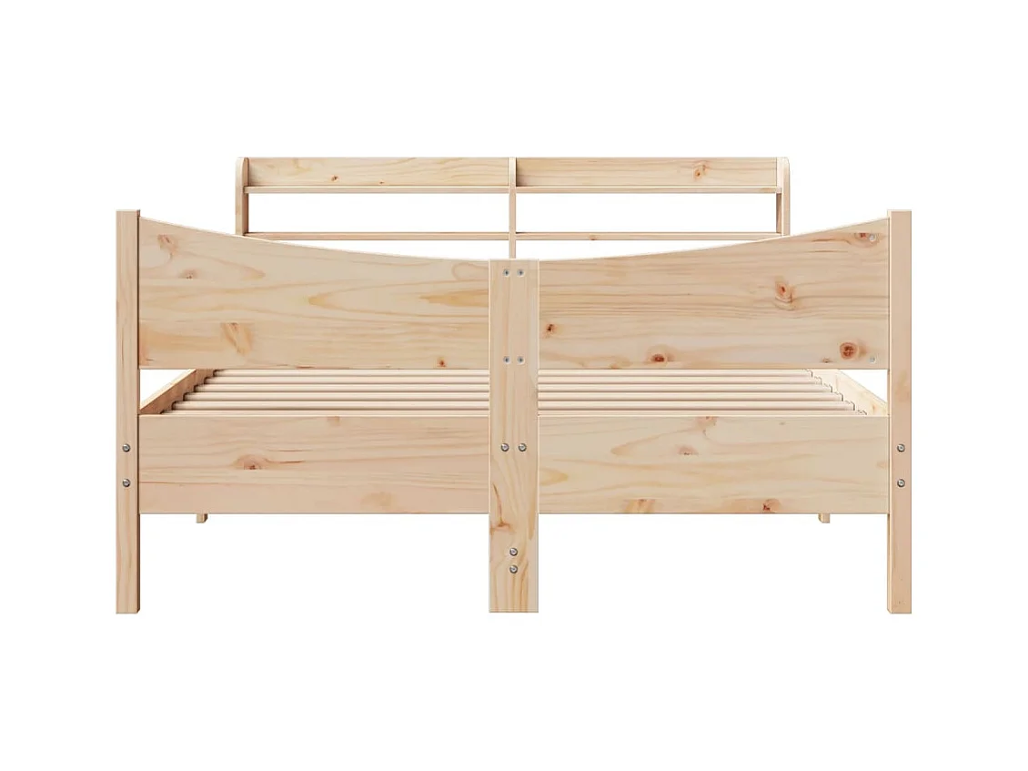 Bedframe met hoofdbord 160x200 cm massief grenenhout