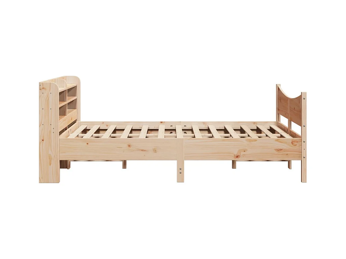 Estructura de cama con cabecero 160x200 cm madera maciza de pino