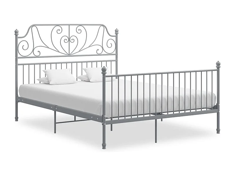 Struttura letto senza materasso, metallo grigio, 160x200 cm