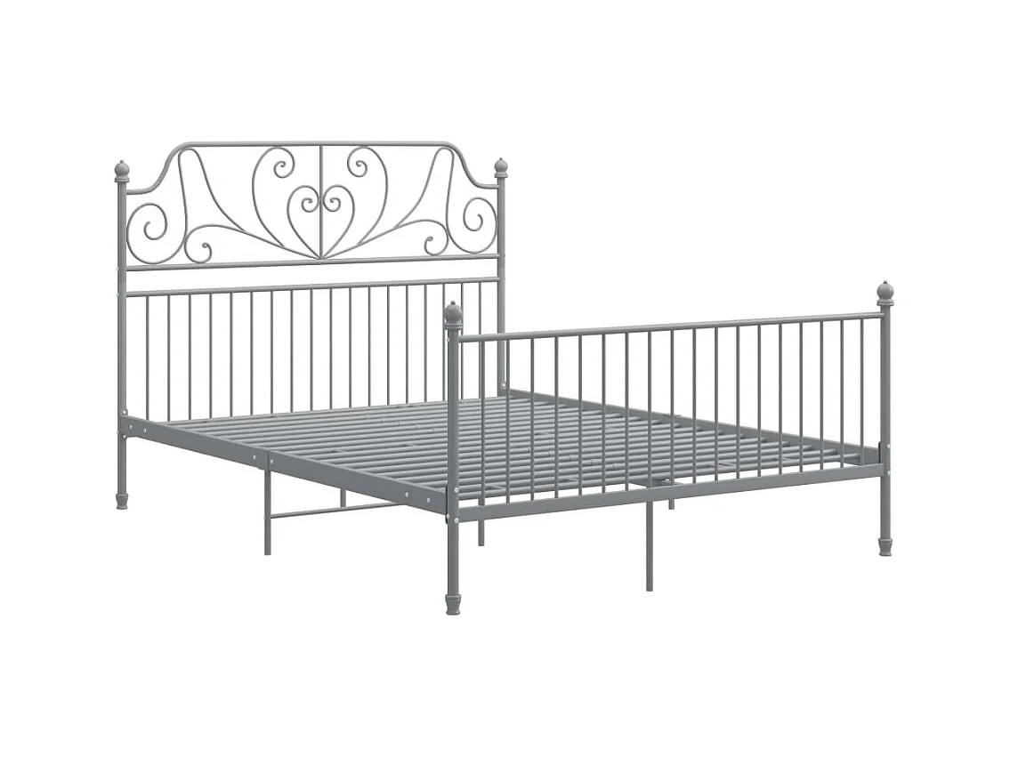 Struttura letto senza materasso, metallo grigio, 160x200 cm