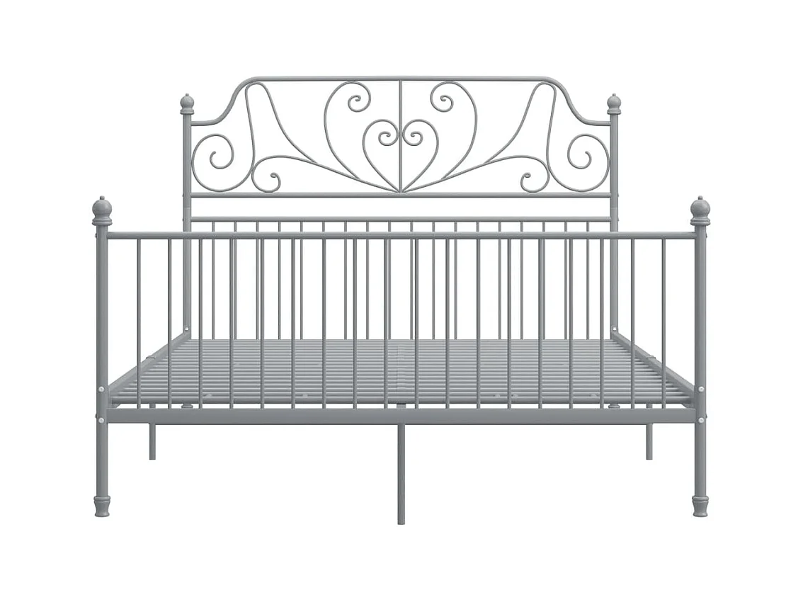Struttura letto senza materasso, metallo grigio, 160x200 cm