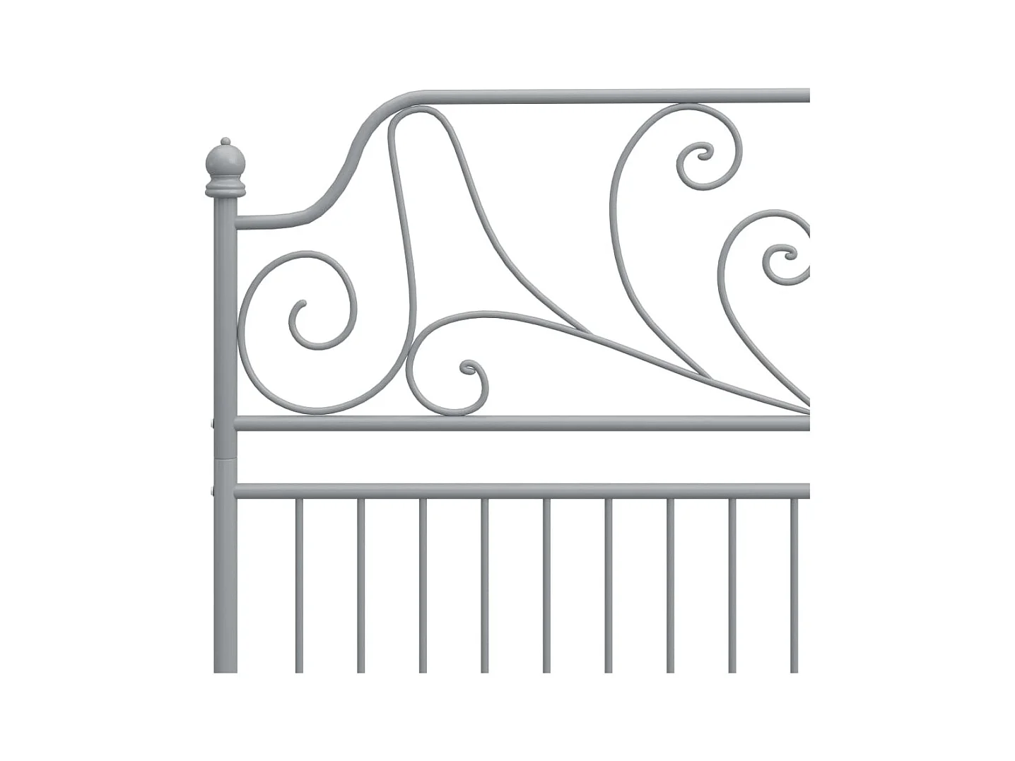 Struttura letto senza materasso, metallo grigio, 160x200 cm