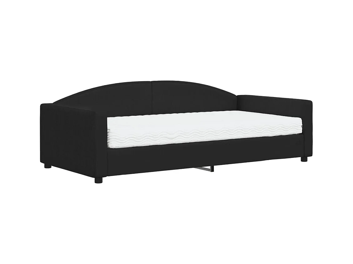 Dagbed met zwarte matras 100x200 cm stof