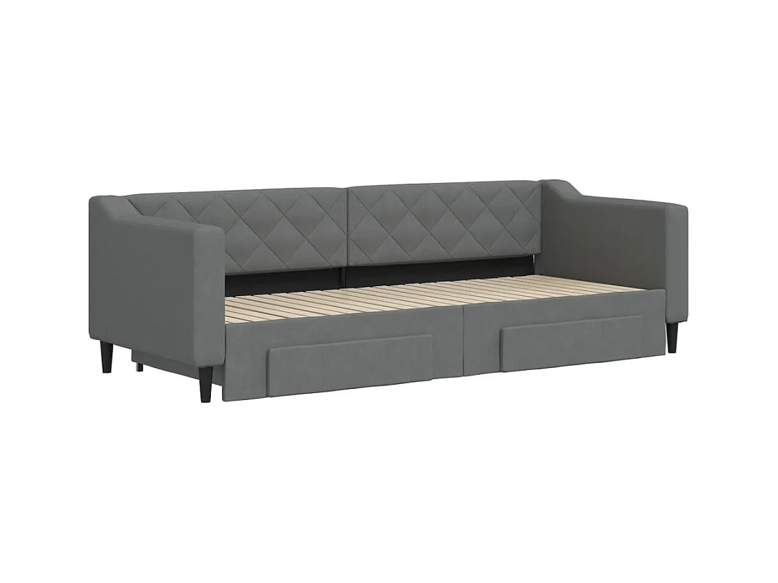 Lit de jour avec gigogne et tiroirs sans matelas 80x200 cm