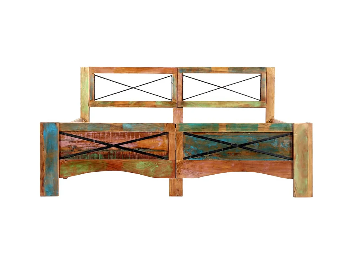 Cadre de lit Bois de récupération massif 140 x 200 cm