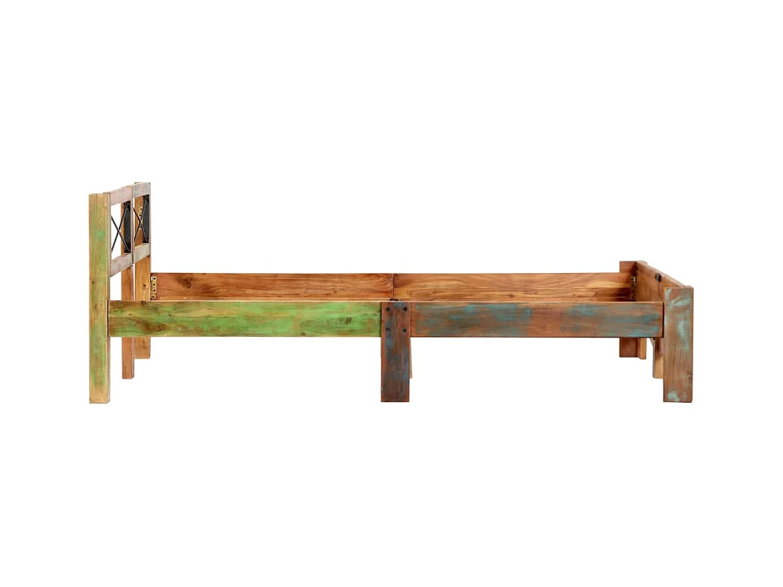 Cadre de lit Bois de récupération massif 140 x 200 cm