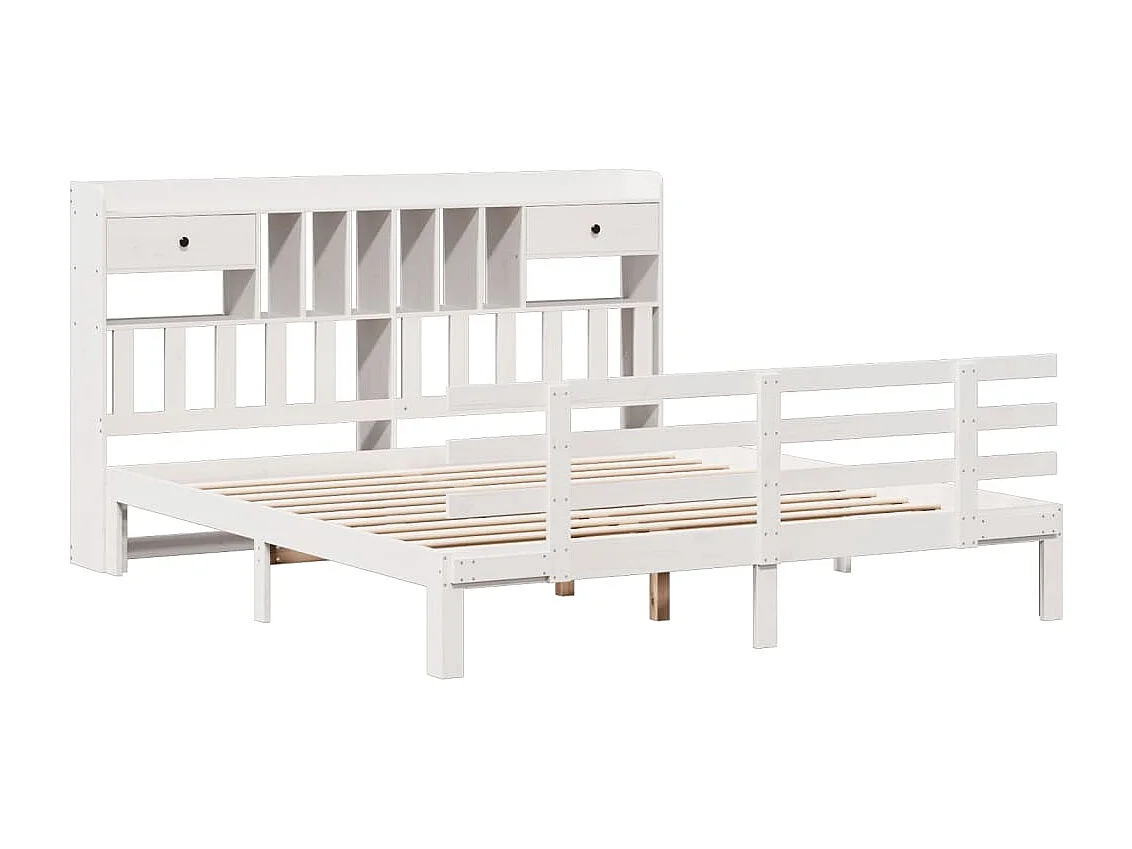 Wit boekenkastbed zonder matras 180x200 cm massief grenenhout