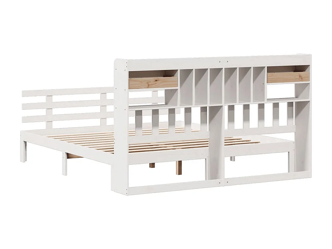 Wit boekenkastbed zonder matras 180x200 cm massief grenenhout