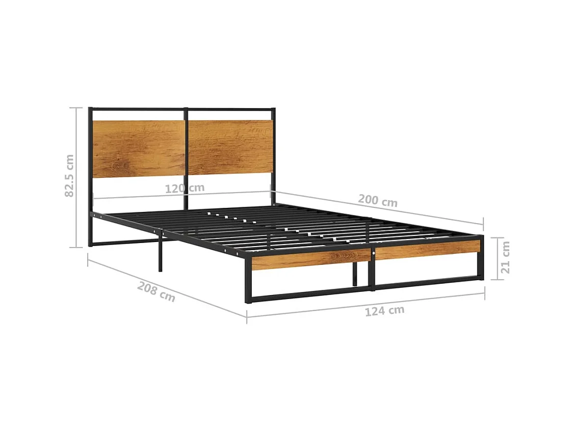 Estructura de cama de metal sin colchón 120x200 cm