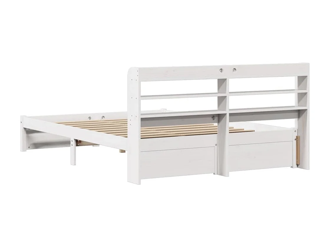 Bedframe met hoofdbord zonder matras wit 140x200 cm