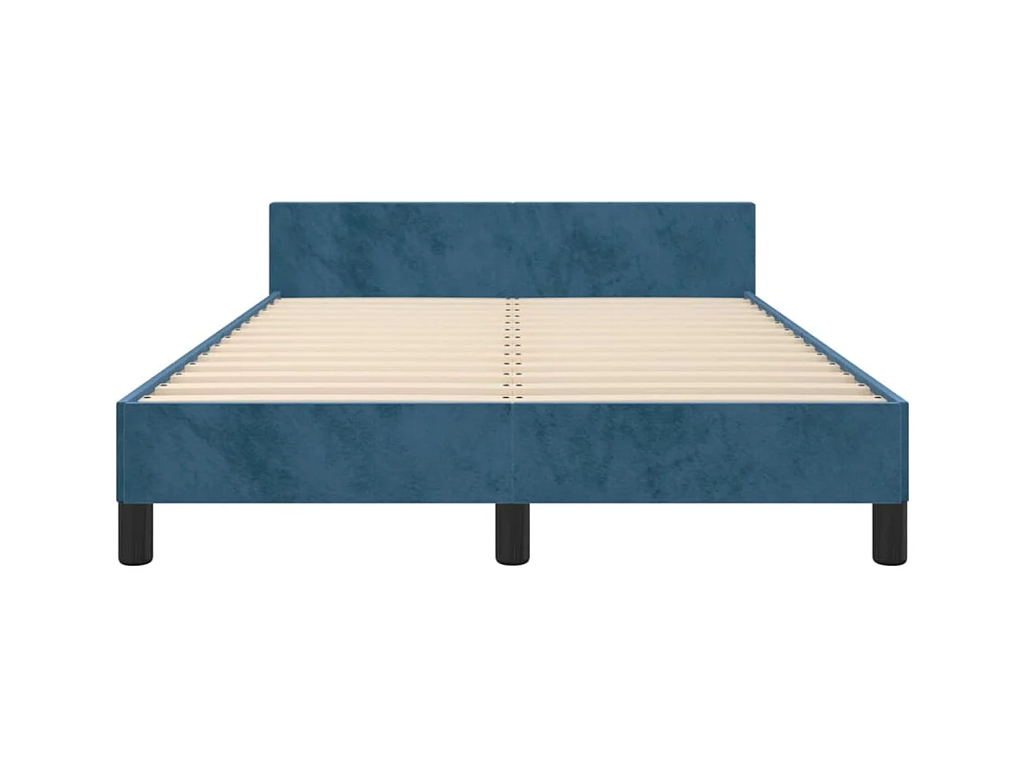 Struttura letto senza materasso blu scuro 120x200 cm velluto