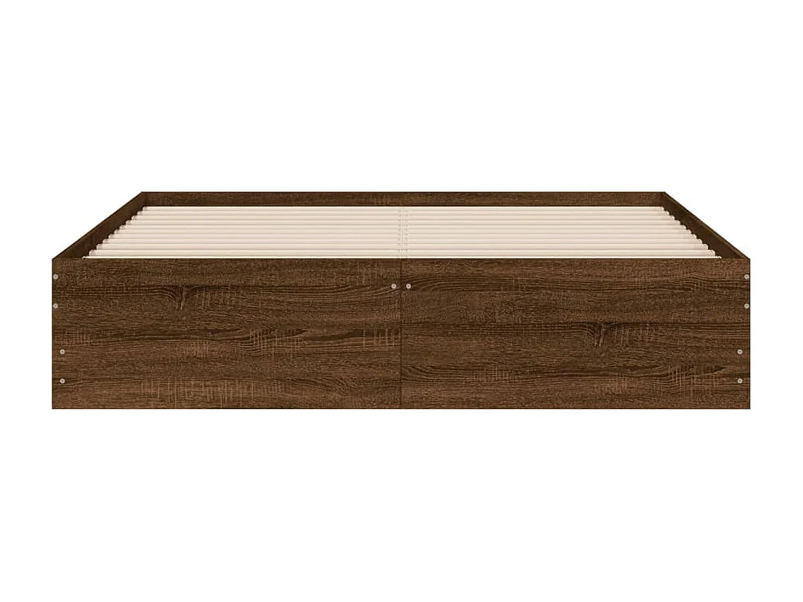Estructura de cama con cajones sin colchón roble marrón 140x190 cm