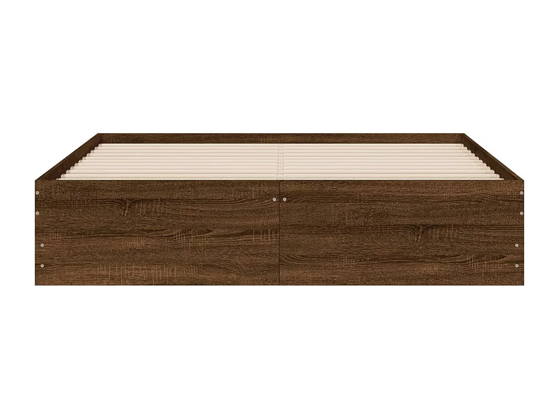 Estructura de cama con cajones sin colchón roble marrón 140x190 cm