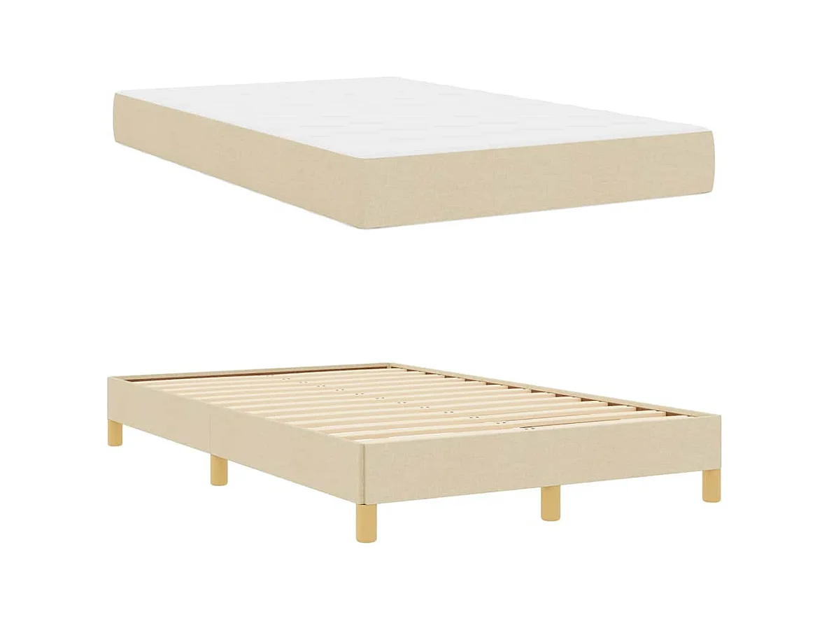 Letto a molle color crema e marrone 120 x 200 cm