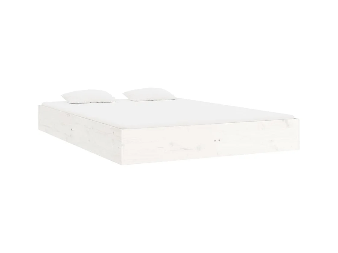 Cadre de lit sans matelas blanc bois massif 200x200 cm