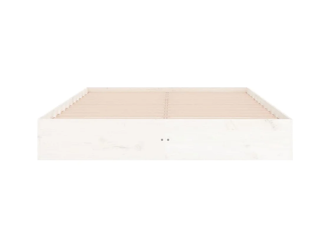 Cadre de lit sans matelas blanc bois massif 200x200 cm