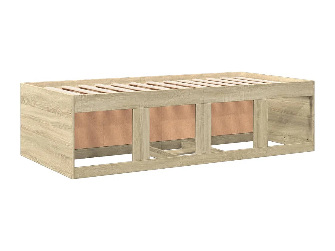 Divano letto con cassetti senza materasso rovere sonoma 90x190 cm