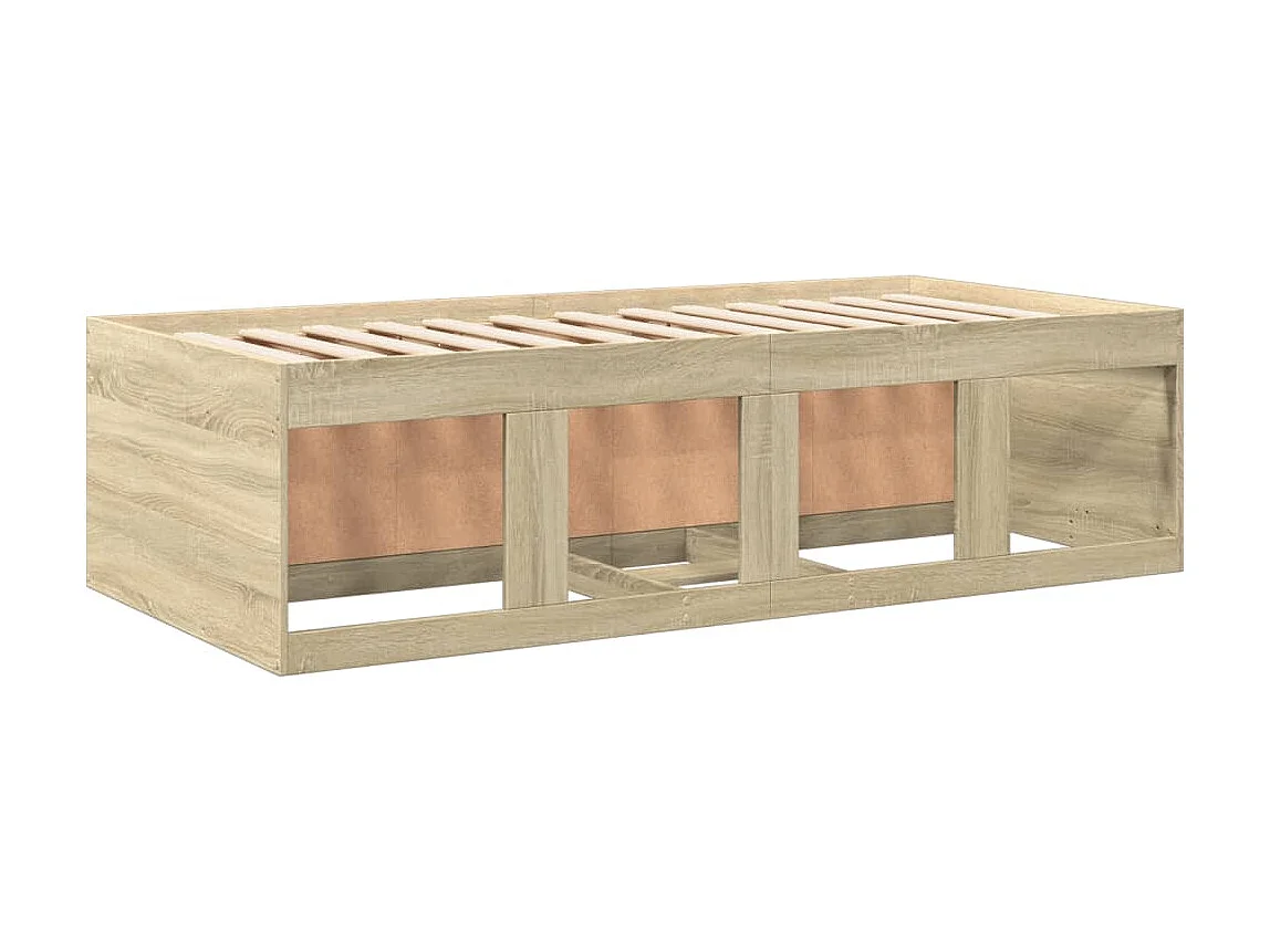 Divano letto con cassetti senza materasso rovere sonoma 90x190 cm