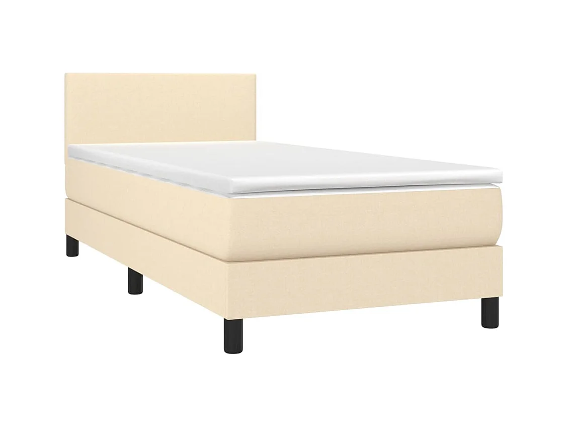 Sommier à lattes de lit avec matelas Crème 100x200 cm Tissu