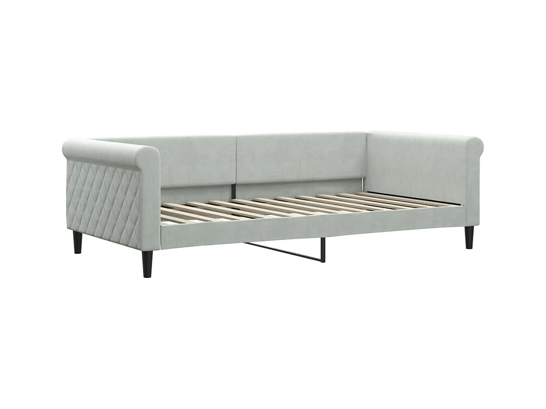 Dagbed zonder matras lichtgrijs 100x200 cm fluweel