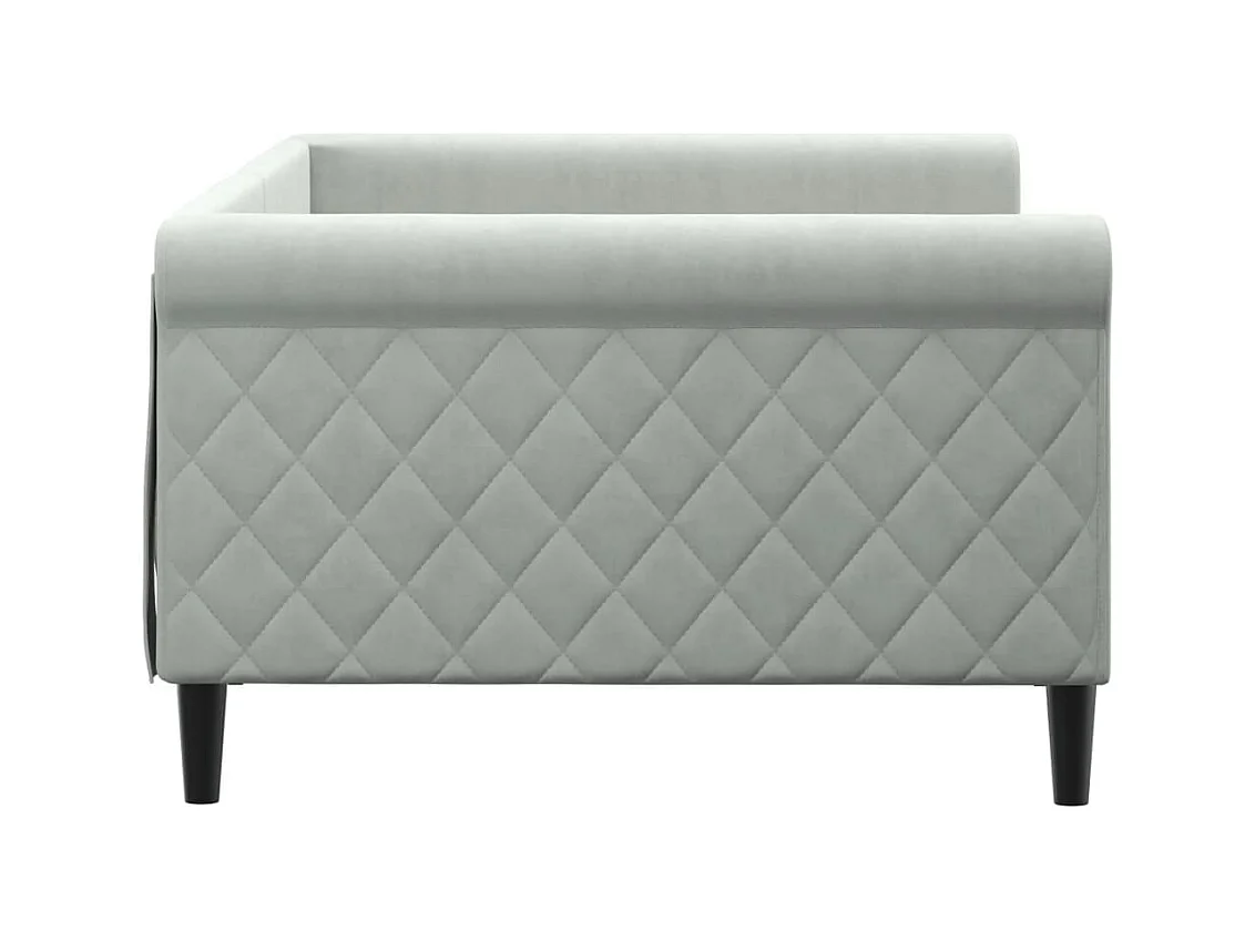 Dagbed zonder matras lichtgrijs 100x200 cm fluweel