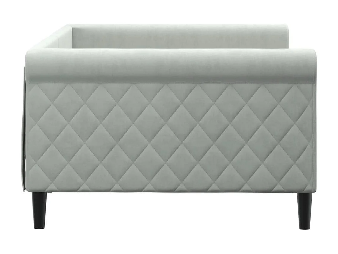 Divano letto senza materasso grigio chiaro 100x200 cm velluto