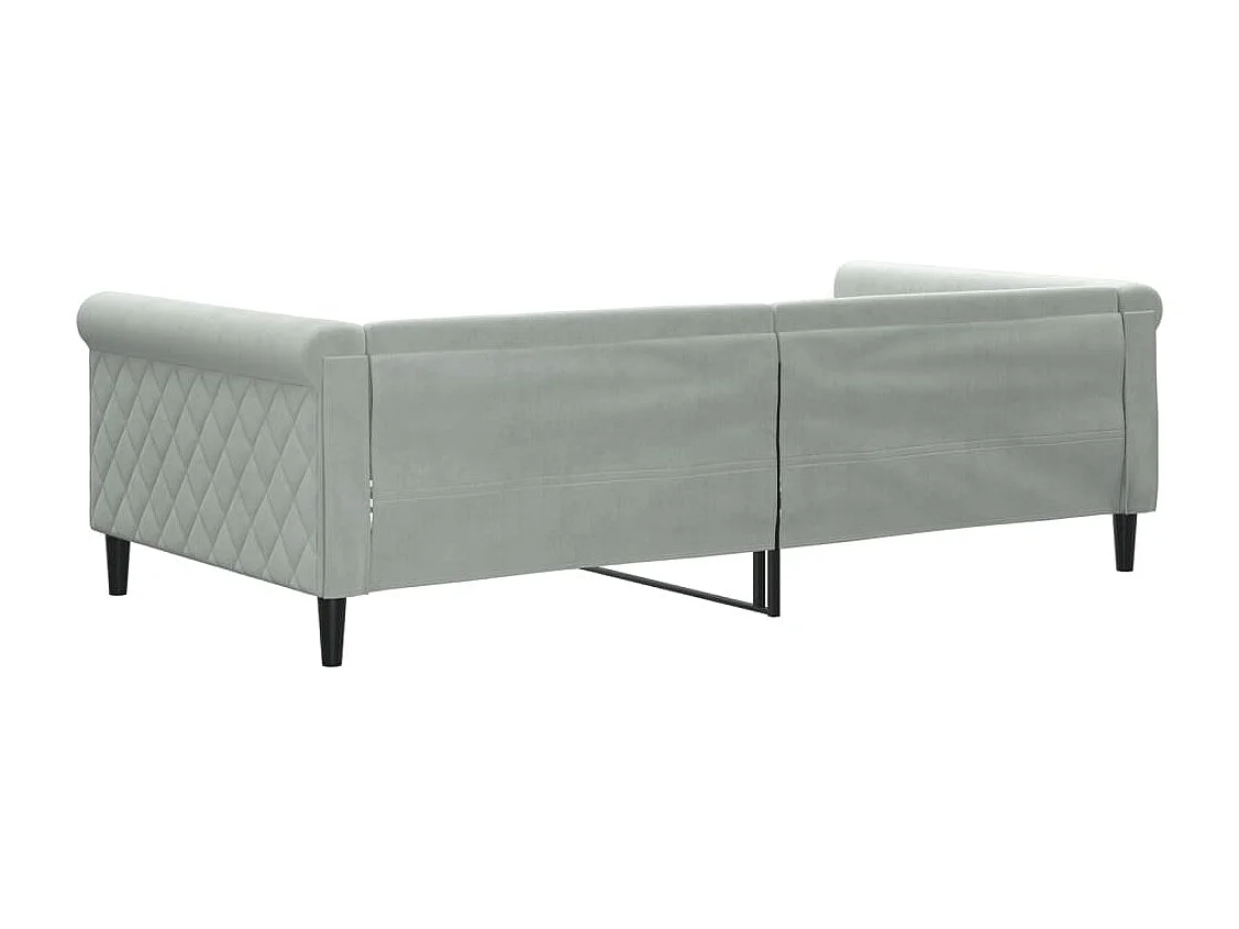 Divano letto senza materasso grigio chiaro 100x200 cm velluto