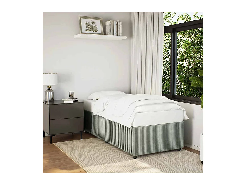 Estructura de cama sin colchón gris claro 100x200 cm terciopelo