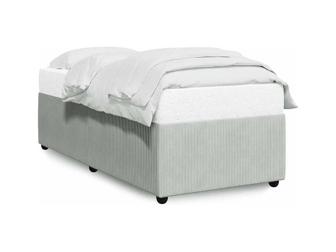 Estructura de cama sin colchón gris claro 100x200 cm terciopelo