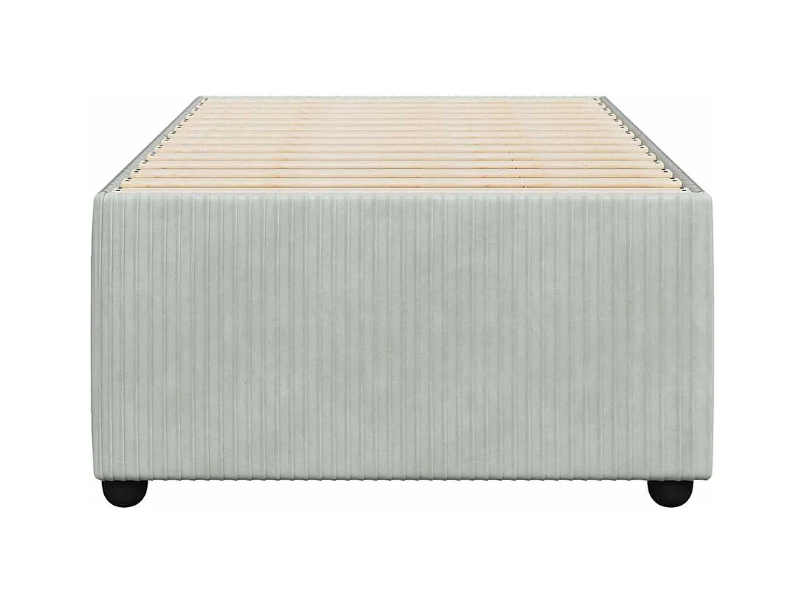 Estructura de cama sin colchón gris claro 100x200 cm terciopelo