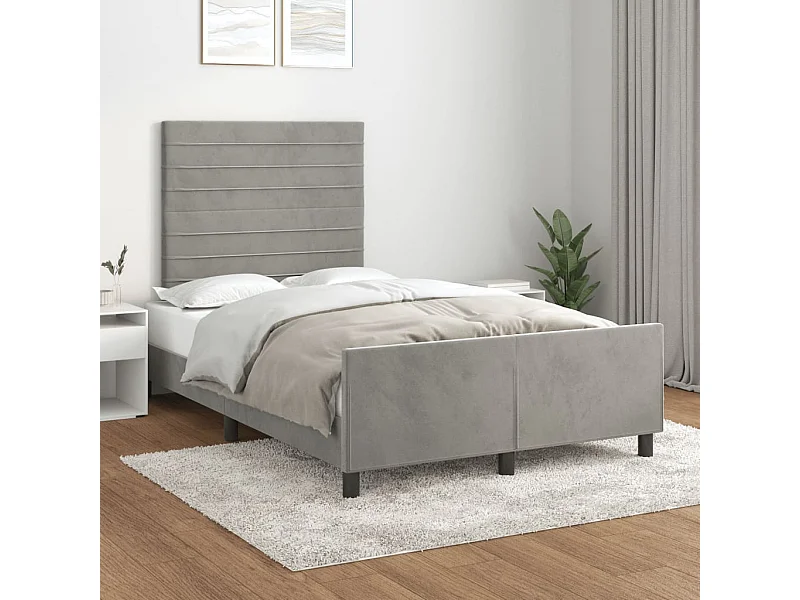 Estructura de cama sin colchón gris claro 120x190 cm terciopelo