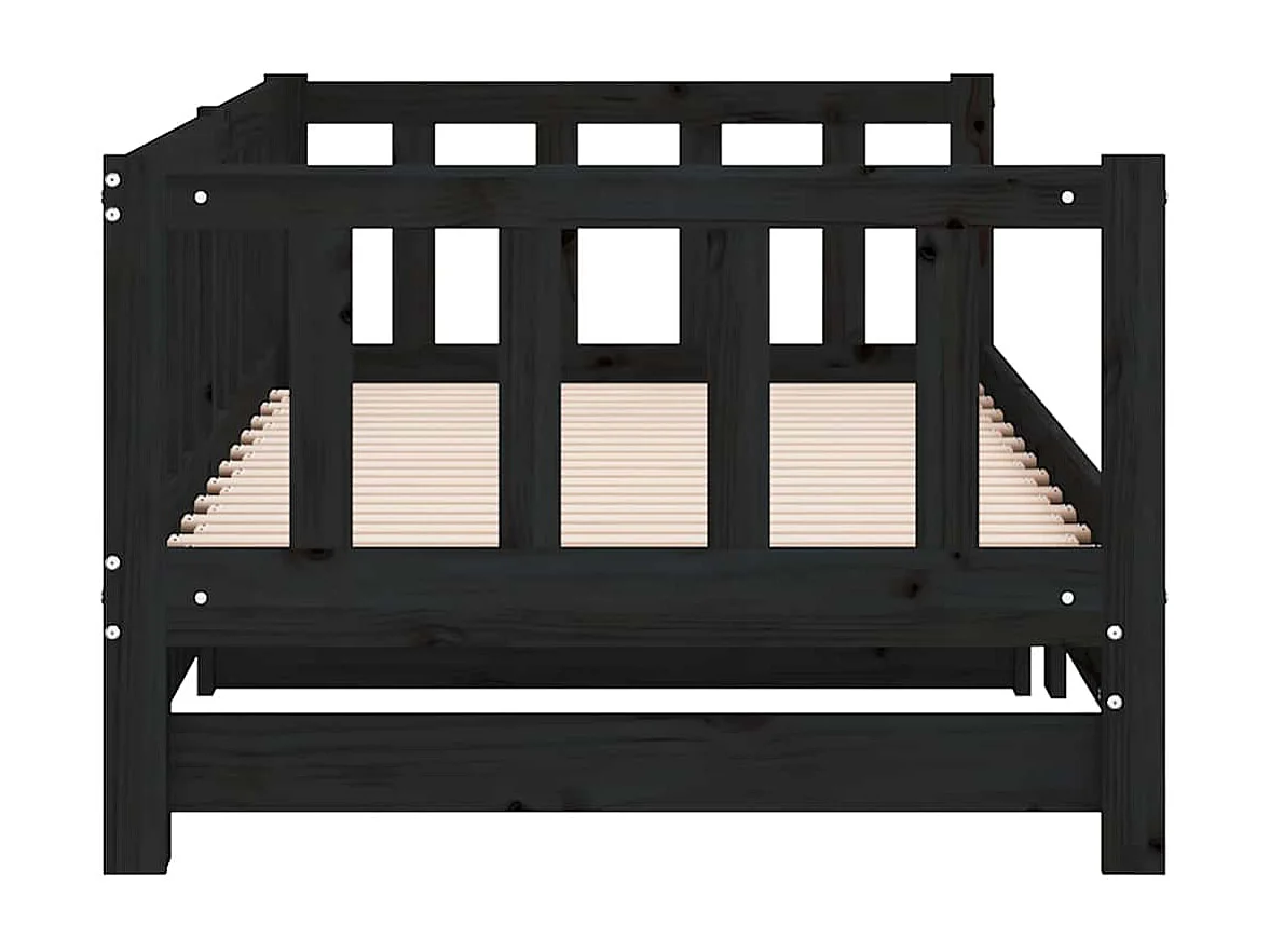 Dagbed en uitschuifbed zonder matras 90x200 cm massief hout