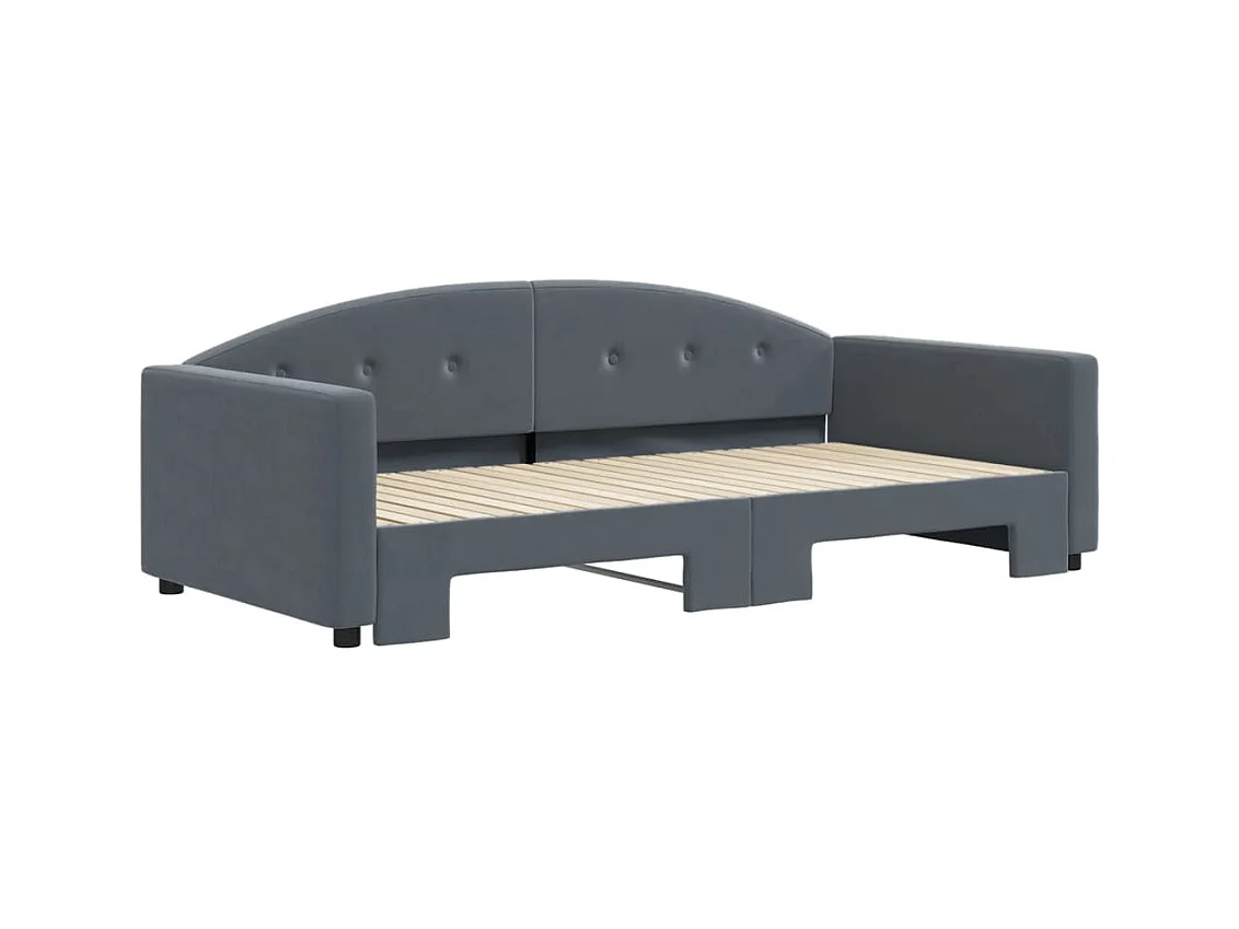 Divano letto con letto estraibile senza materasso grigio scuro 100x200 cm