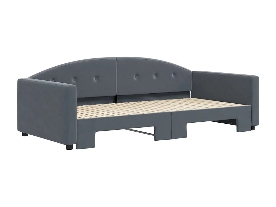 Divano letto con letto estraibile senza materasso grigio scuro 100x200 cm