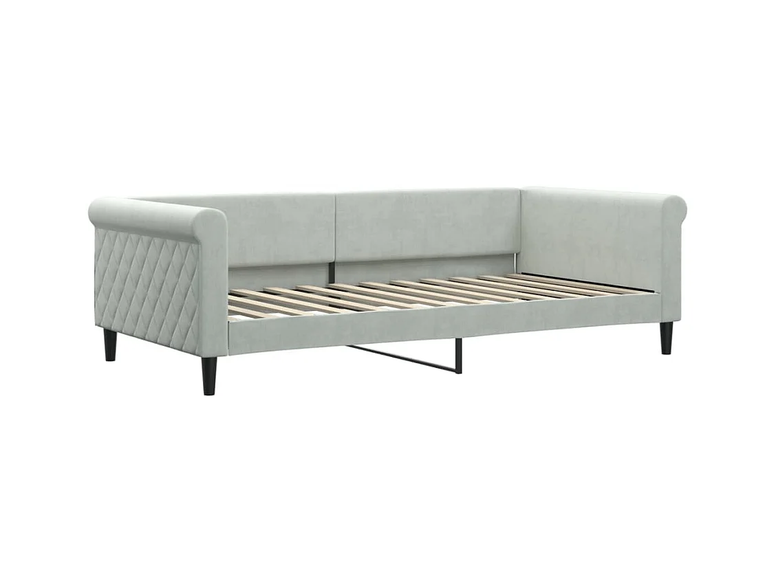 Dagbed met lichtgrijze fluwelen matras van 100x200 cm