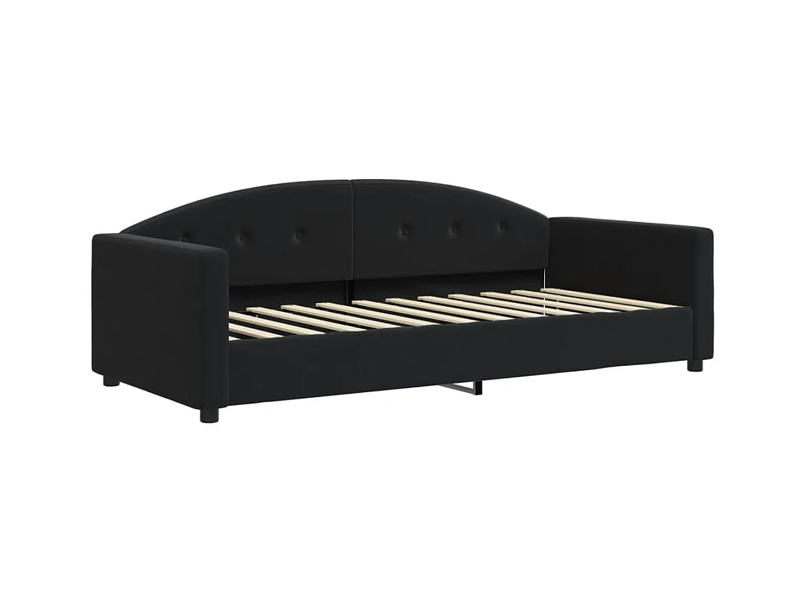 Divano letto senza materasso nero 90x190 cm velluto