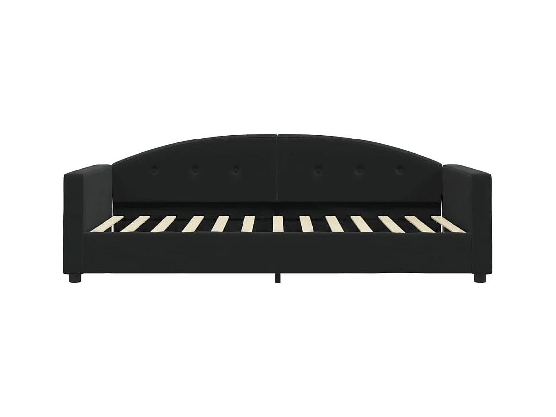 Divano letto senza materasso nero 90x190 cm velluto