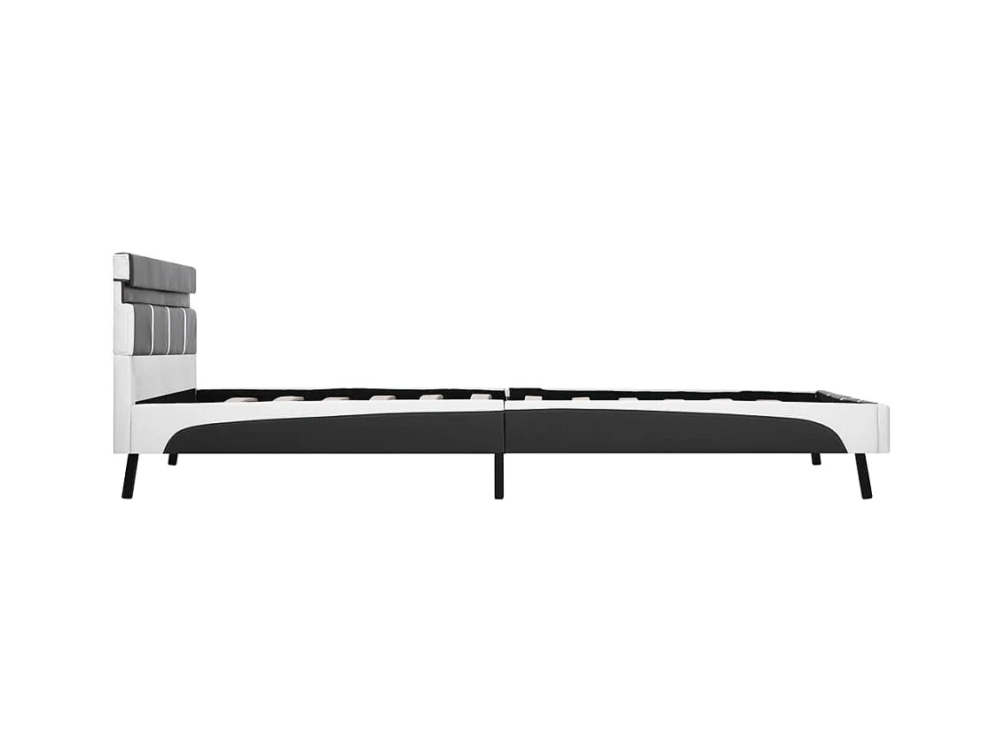 Bedframe met LED zonder matras grijs kunstleer 140x200 cm